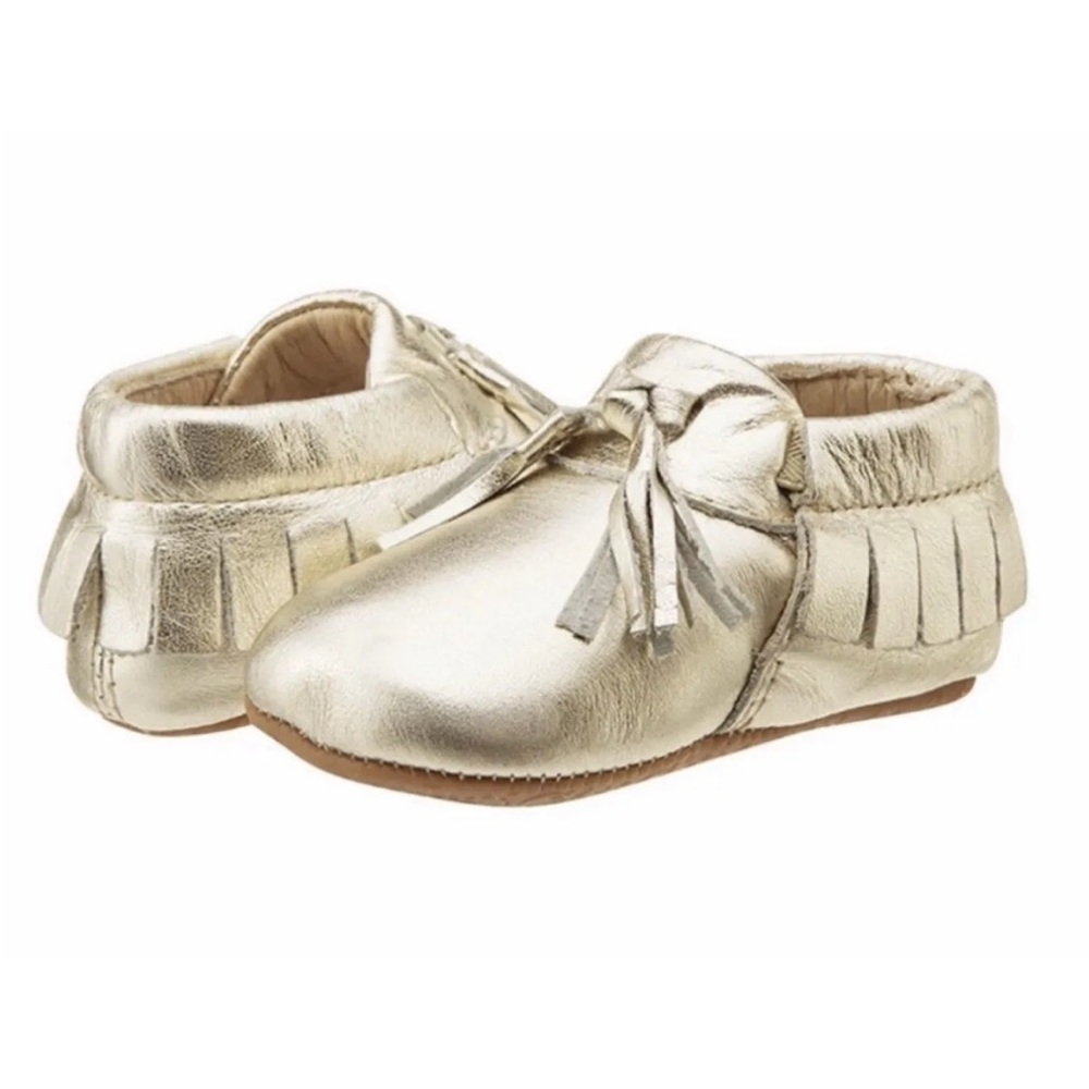 Old Soles Baby Bambini Toggle Toddler Sneakers Size 21-24 months Gold Fringe